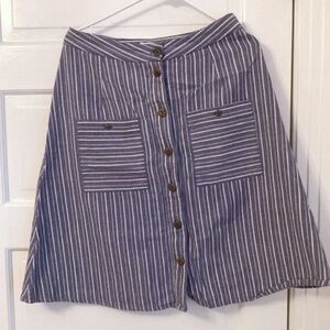 A-line striped 100% cotton skirt - Size M